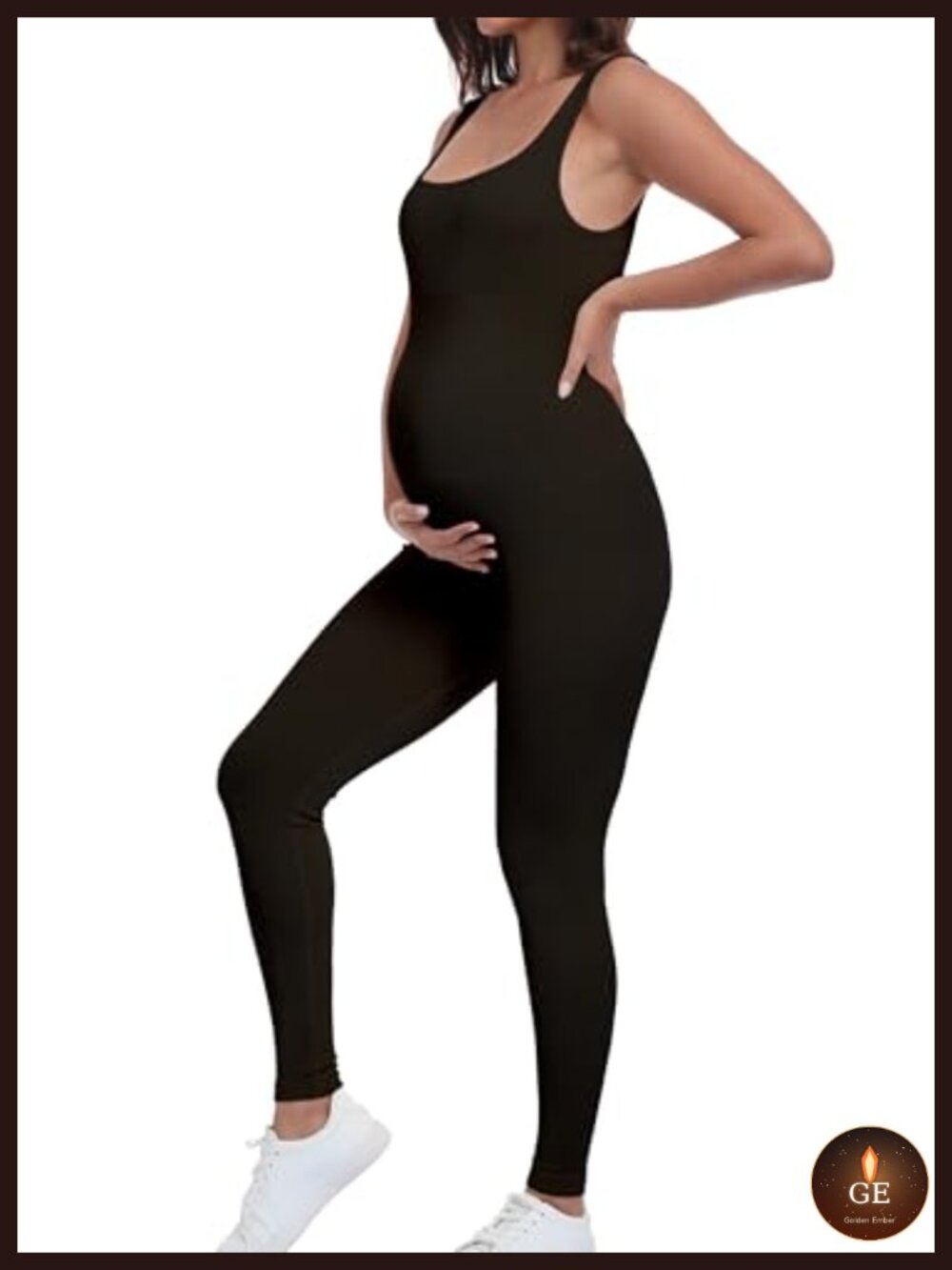 Seamless Maternity Romper Ribbed Yoga Jumpsuit